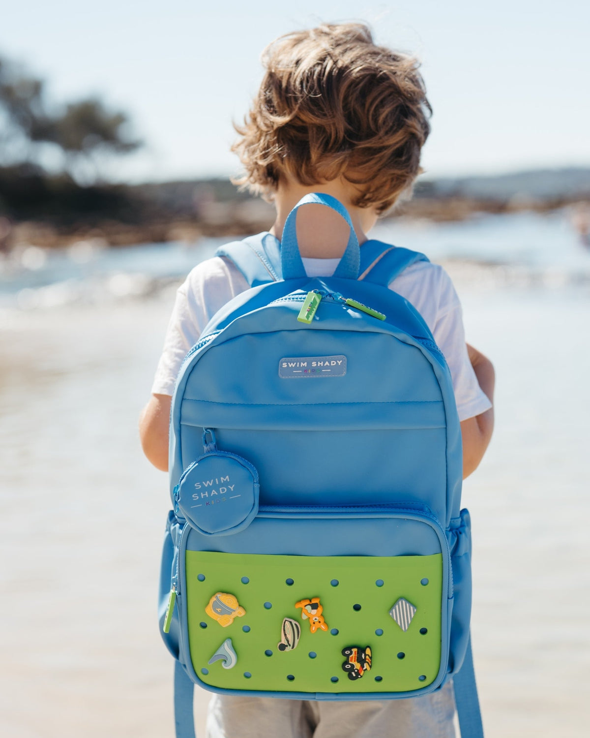 Swim Shady Kids Blue and Green Charm Backpack