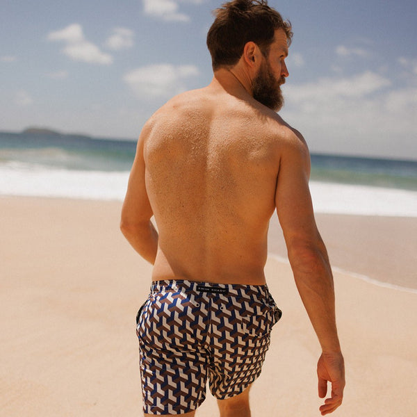 Cobalt Geo Swim Shorts